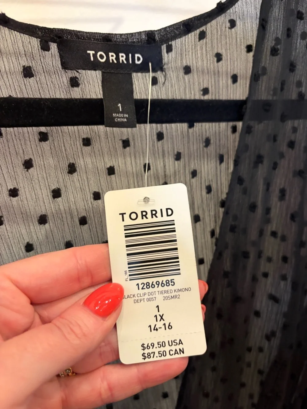 torrid Black Sheer Swiss Dot Maxi Cover-Up - Picture 3 of 3